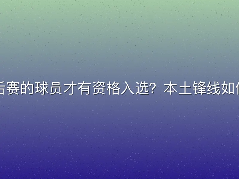 只有进季后赛的球员才有资格入选？本土锋线如何创造空位